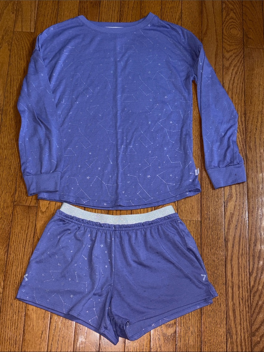 More Than Magic Purple Constellation Long-Sleeve Top & Shorts Pajama Set